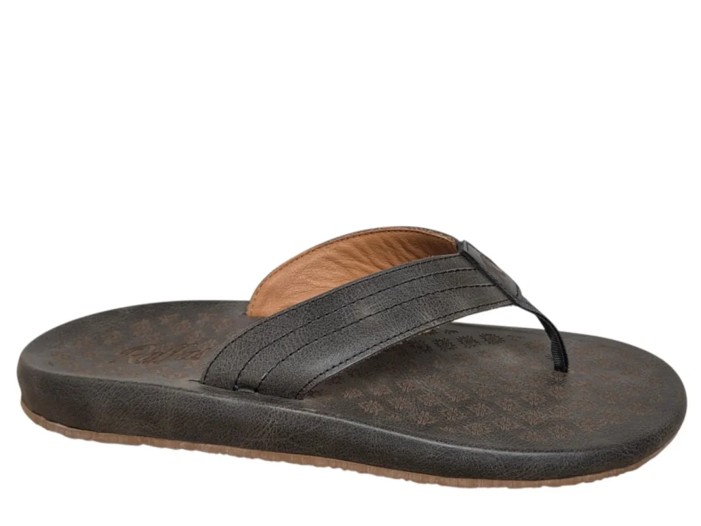 Raffas Raffas Darl Black Teenslippers Zwart Leer Heren