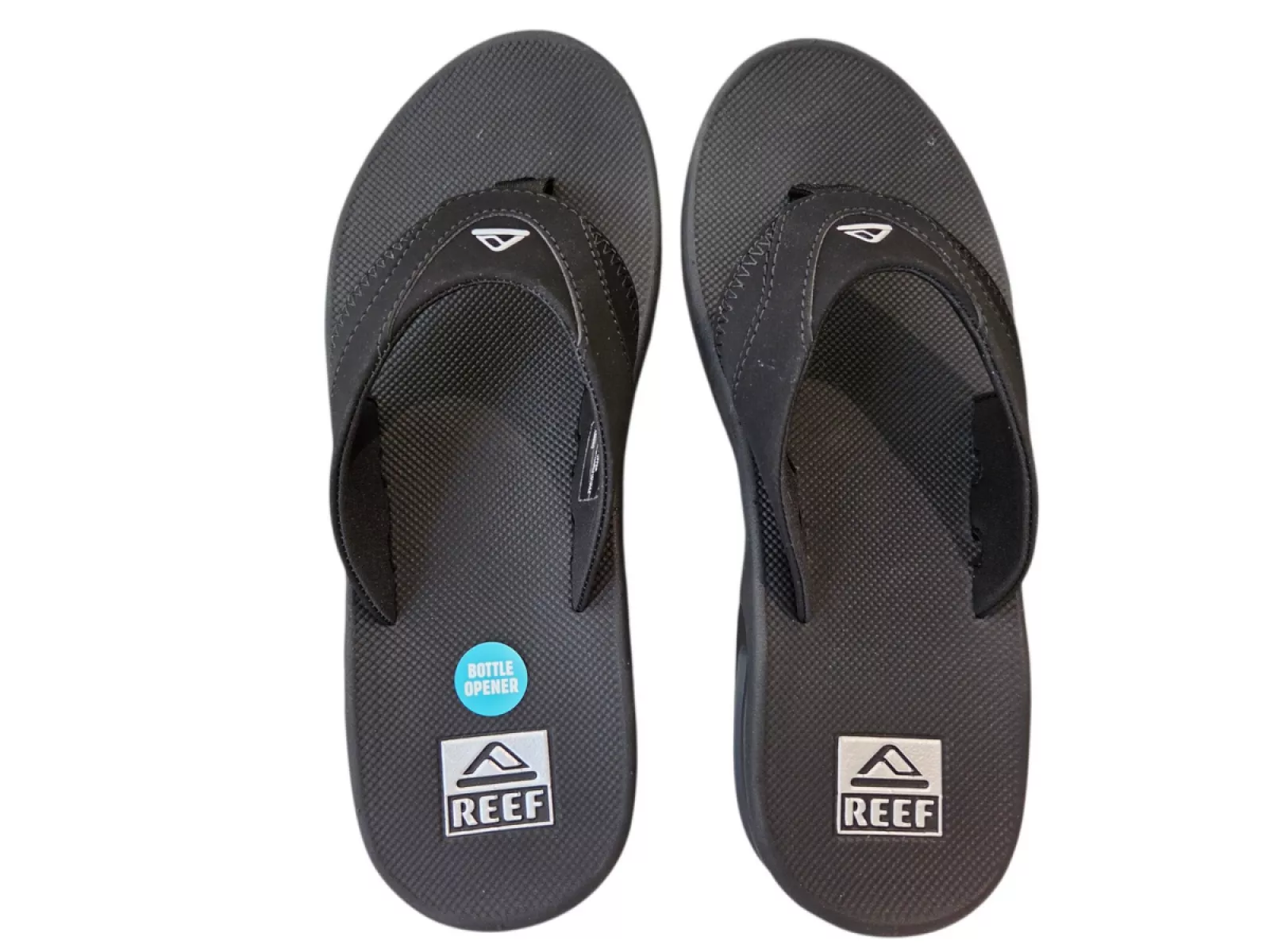Reef Reef Fanning Black Silver Teenslippers Zwart/Zilver Synthetisch Heren