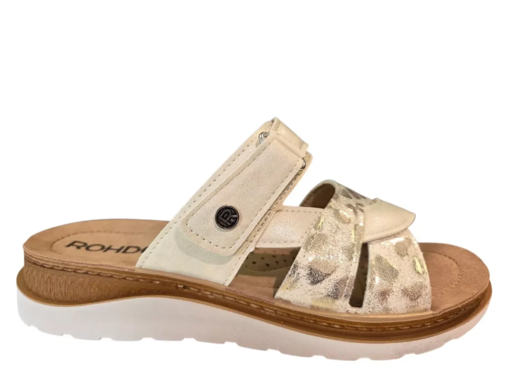 Rohde Rohde 1317 01 Slippers Wit/Goud Leer Dames