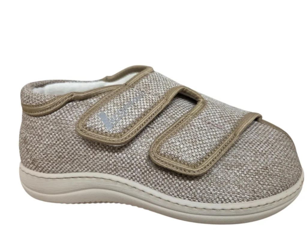 Liromed Liromed Kampen Zand 476-1004 Medische Verbandpantoffels Beige Bamboe-textiel Uniseks Breedtemaat L Zorgvergoeding Mogelijk