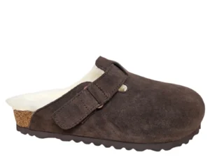 van Buren van Buren Clog Mika Pantoffels Suede Bruin Uniseks