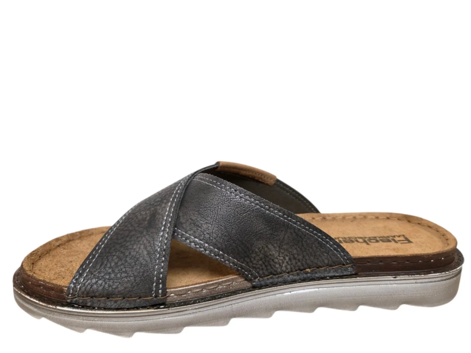 Fischer Fischer 566660 205 Slippers Grijs/Blauw Leer Heren