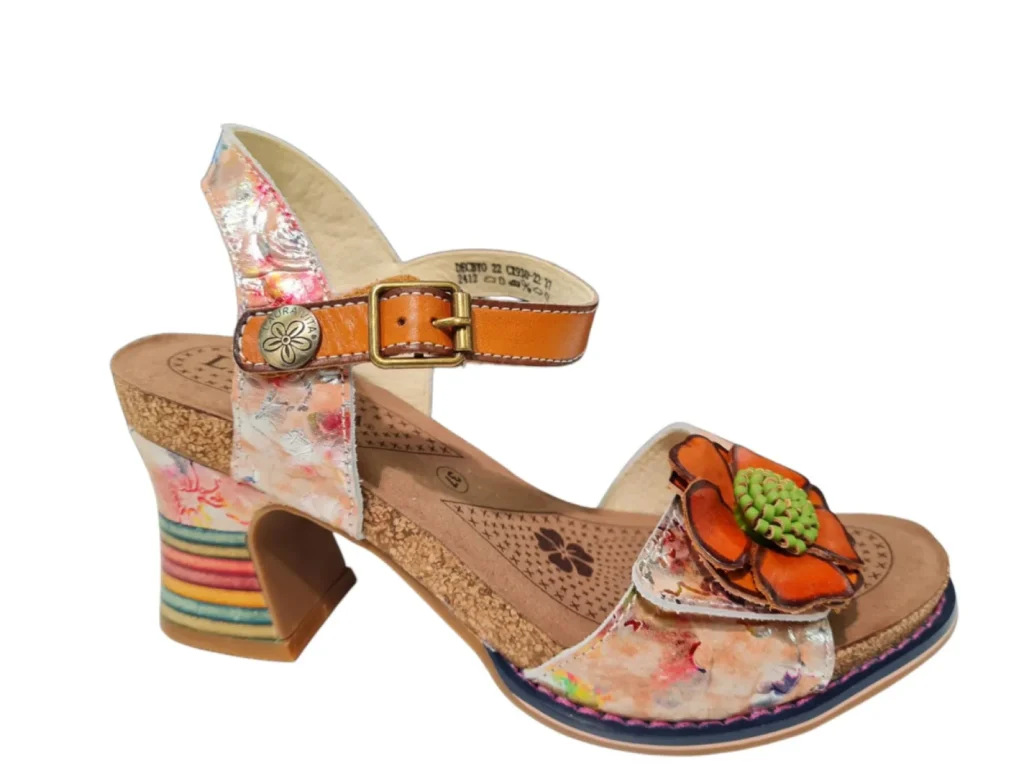 Laura Vita Laura Vita Debyo 22 Orange Sandaletten Multi Leer Dames