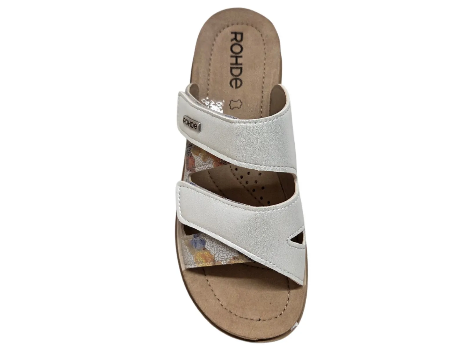 Rohde Rohde 1302 01 Slippers Wit mett Motief Leer Dames