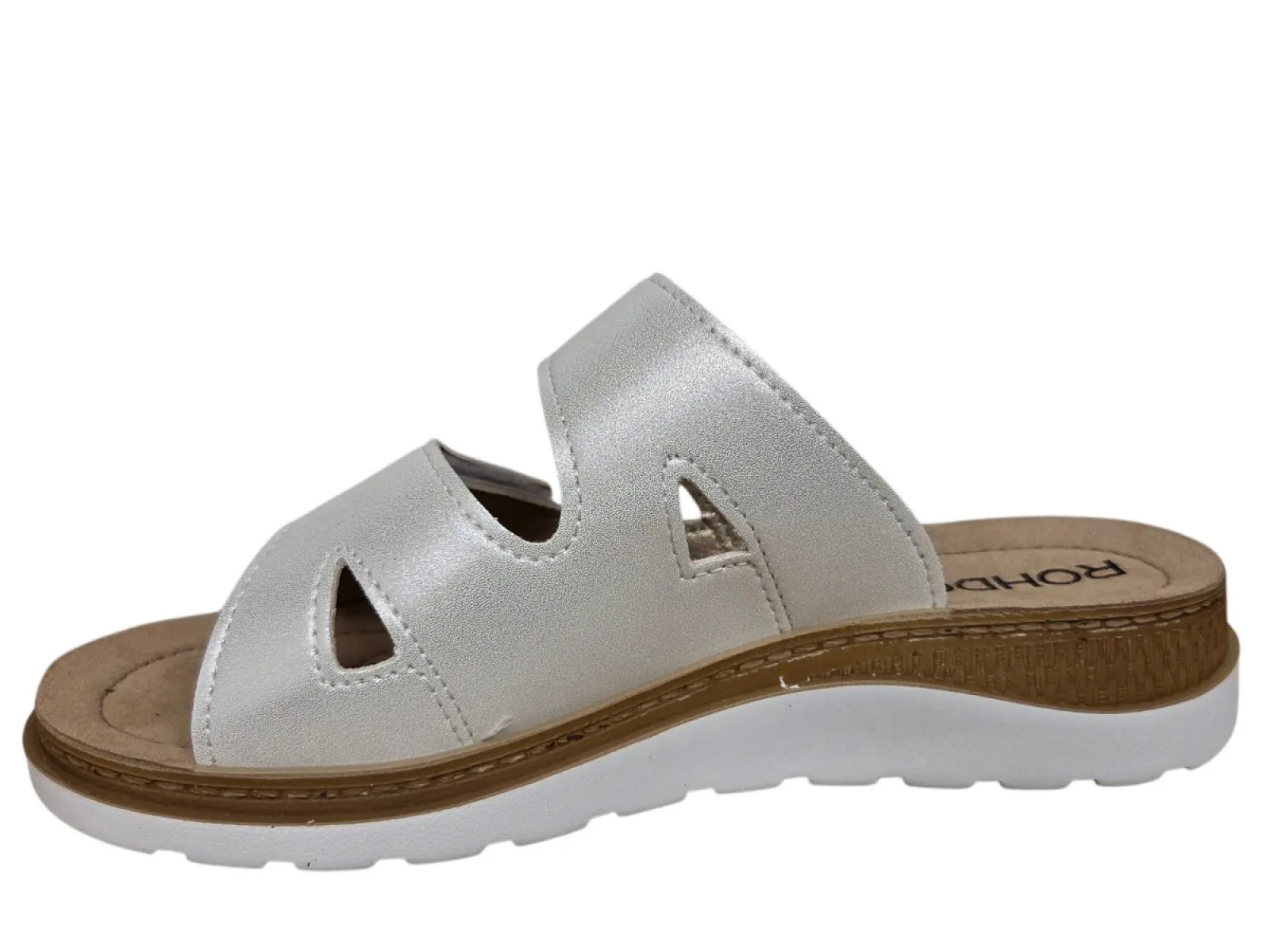 Rohde Rohde 1302 01 Slippers Wit mett Motief Leer Dames