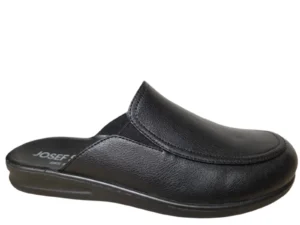 Josef Seibel Josef Seibel Belfort 20 Black Open Pantoffel Zwart Leer Heren