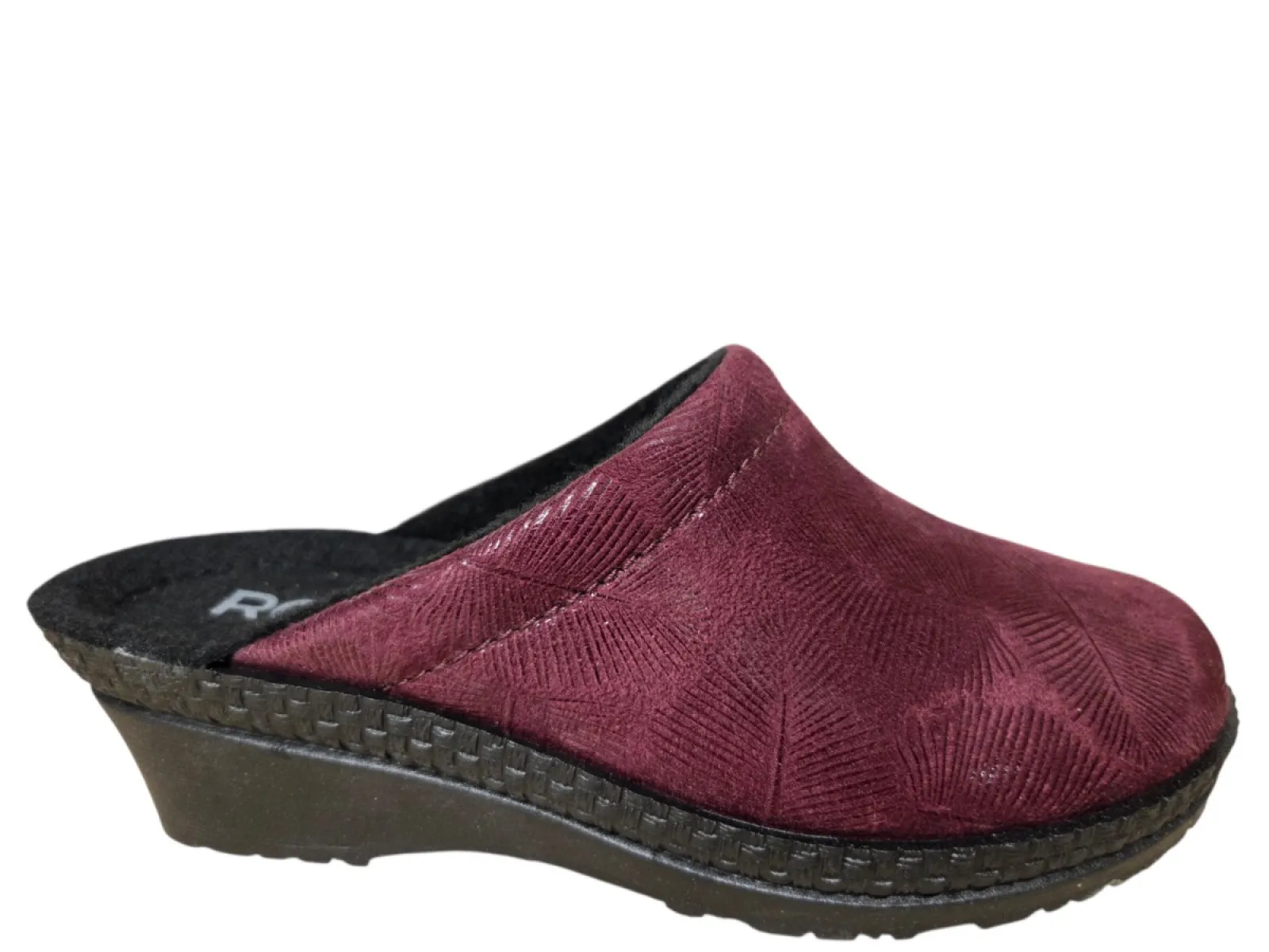 Rohde Rohde 2450 48 Open Pantoffel Sloffen Rood Textiel Dames