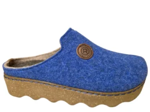 Rohde Rohde 6122 50 Open Pantoffels Sloffen Koningsblauw Vilt Dames