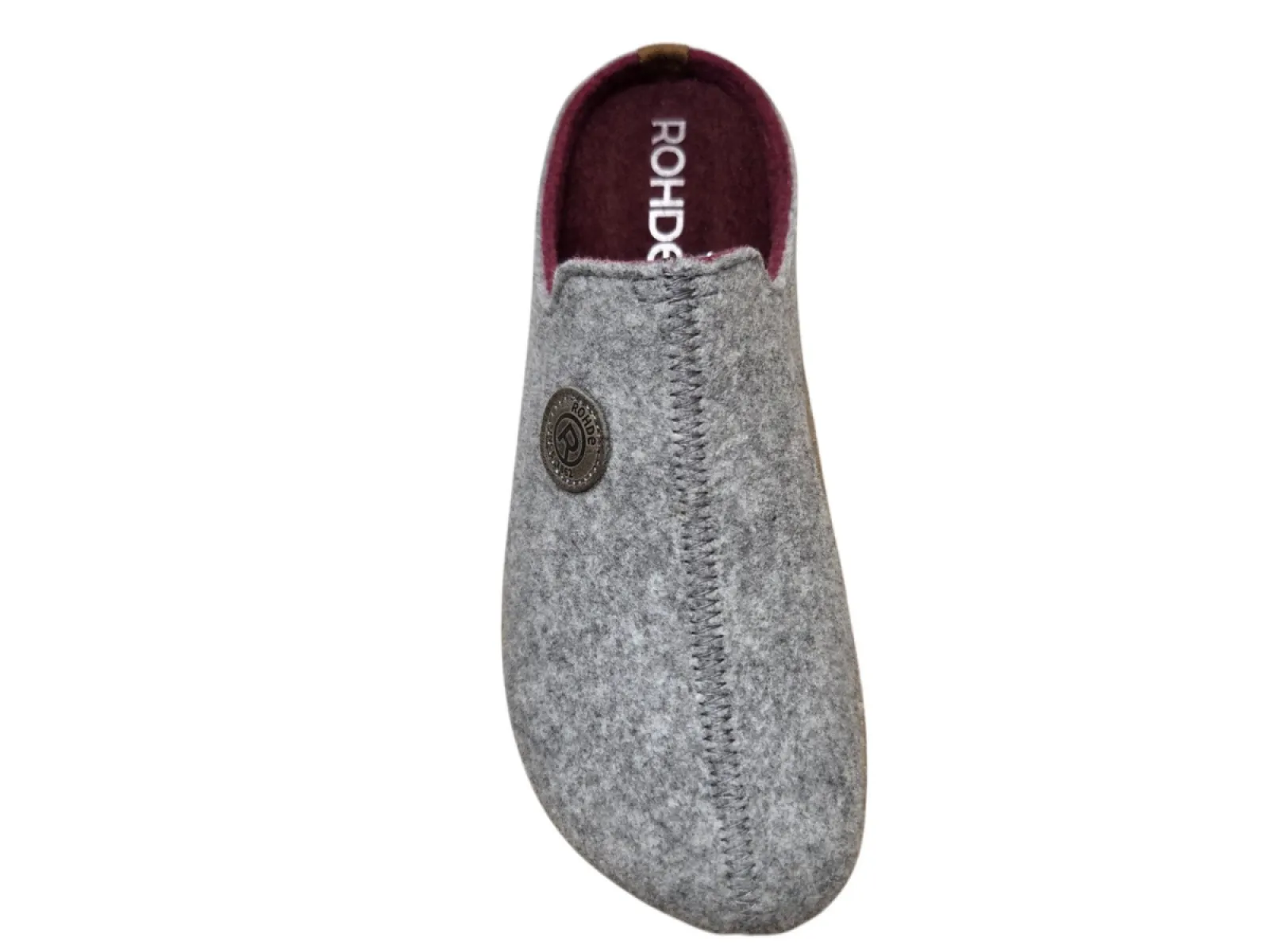 Rohde Rohde 6122 80 Open Pantoffels Sloffen Grijs Vilt Dames