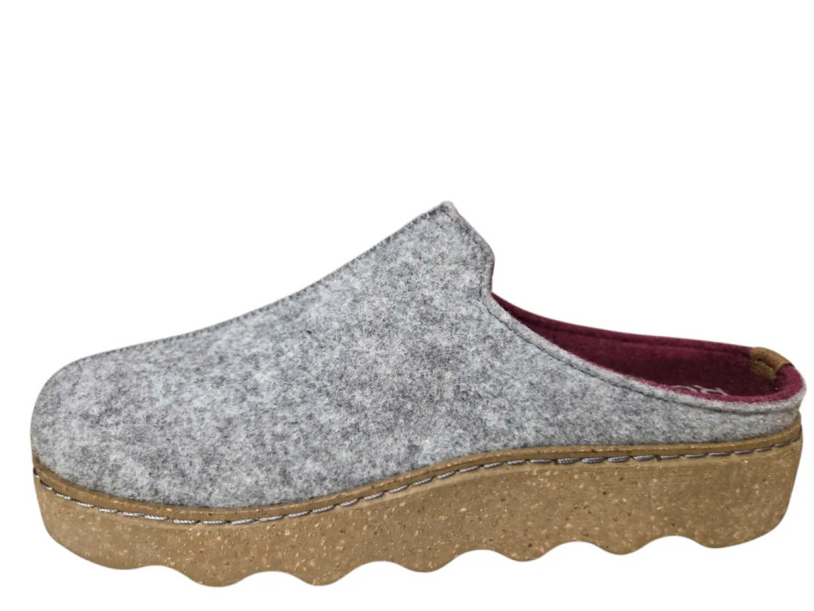 Rohde Rohde 6122 80 Open Pantoffels Sloffen Grijs Vilt Dames