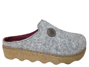Rohde Rohde 6122 80 Open Pantoffels Sloffen Grijs Vilt Dames