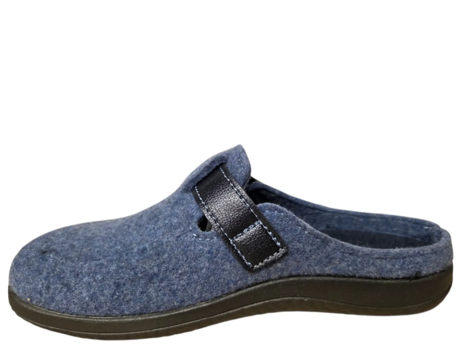 Rohde Rohde 6549 52 Open Pantoffels Sloffen Blauw Vilt Dames
