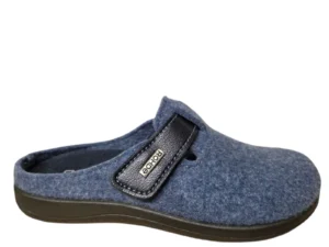 Rohde Rohde 6549 52 Open Pantoffels Sloffen Blauw Vilt Dames