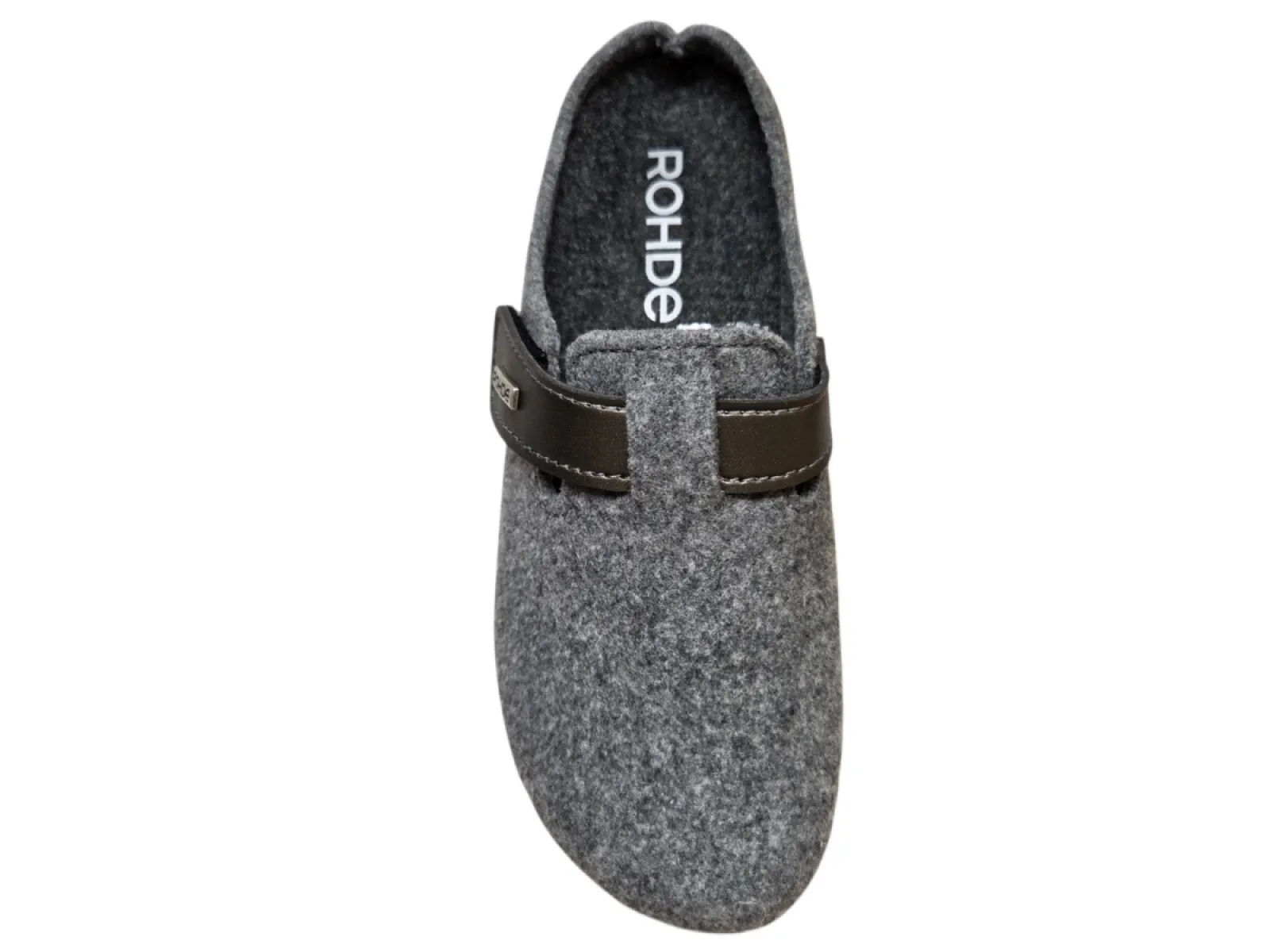 Rohde Rohde 6549 80 Open Pantoffels Sloffen Grijs Vilt Dames