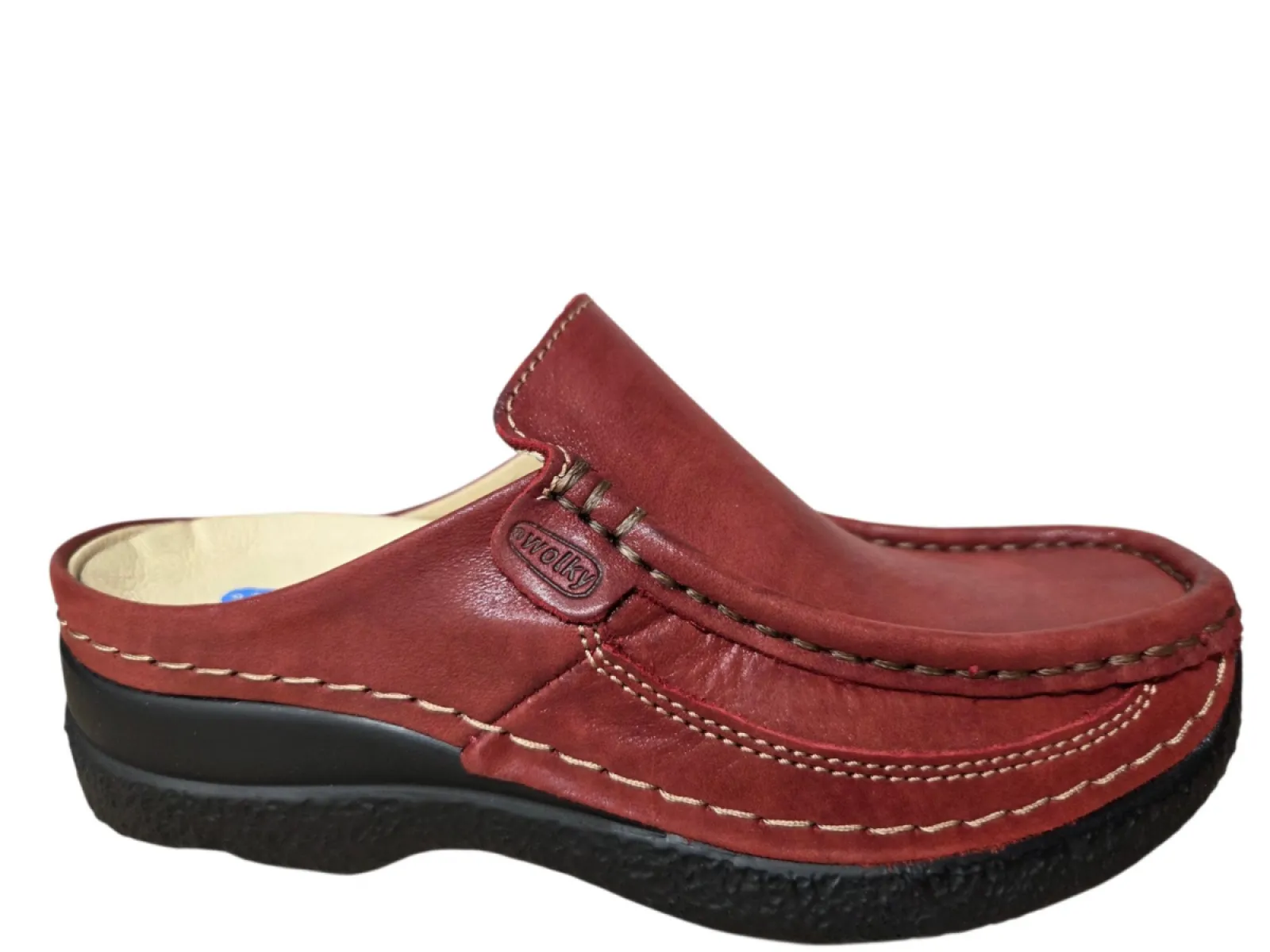 Wolky Wolky 0620236 553 Muilen Open Hiel Instappers Rood Leer Dames