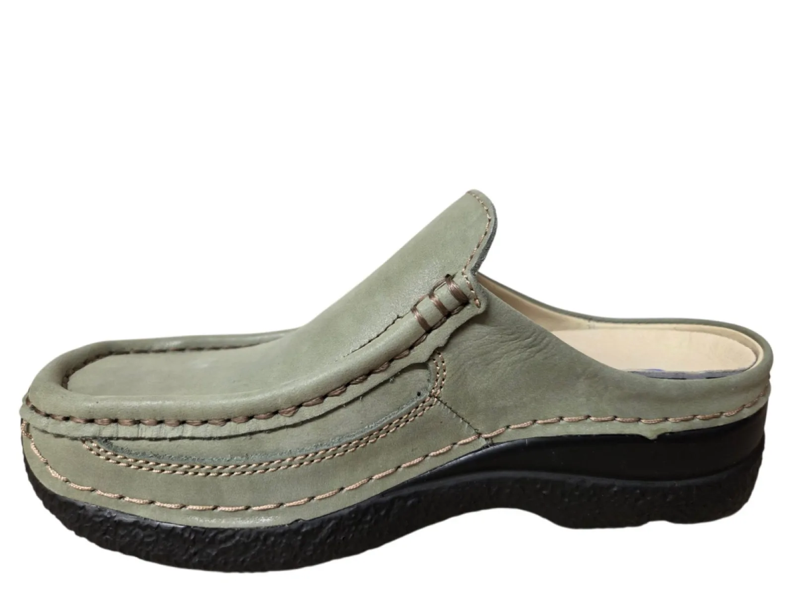 Wolky Wolky 0620236 701 Muilen Open Hiel Instappers Groen Leer Dames