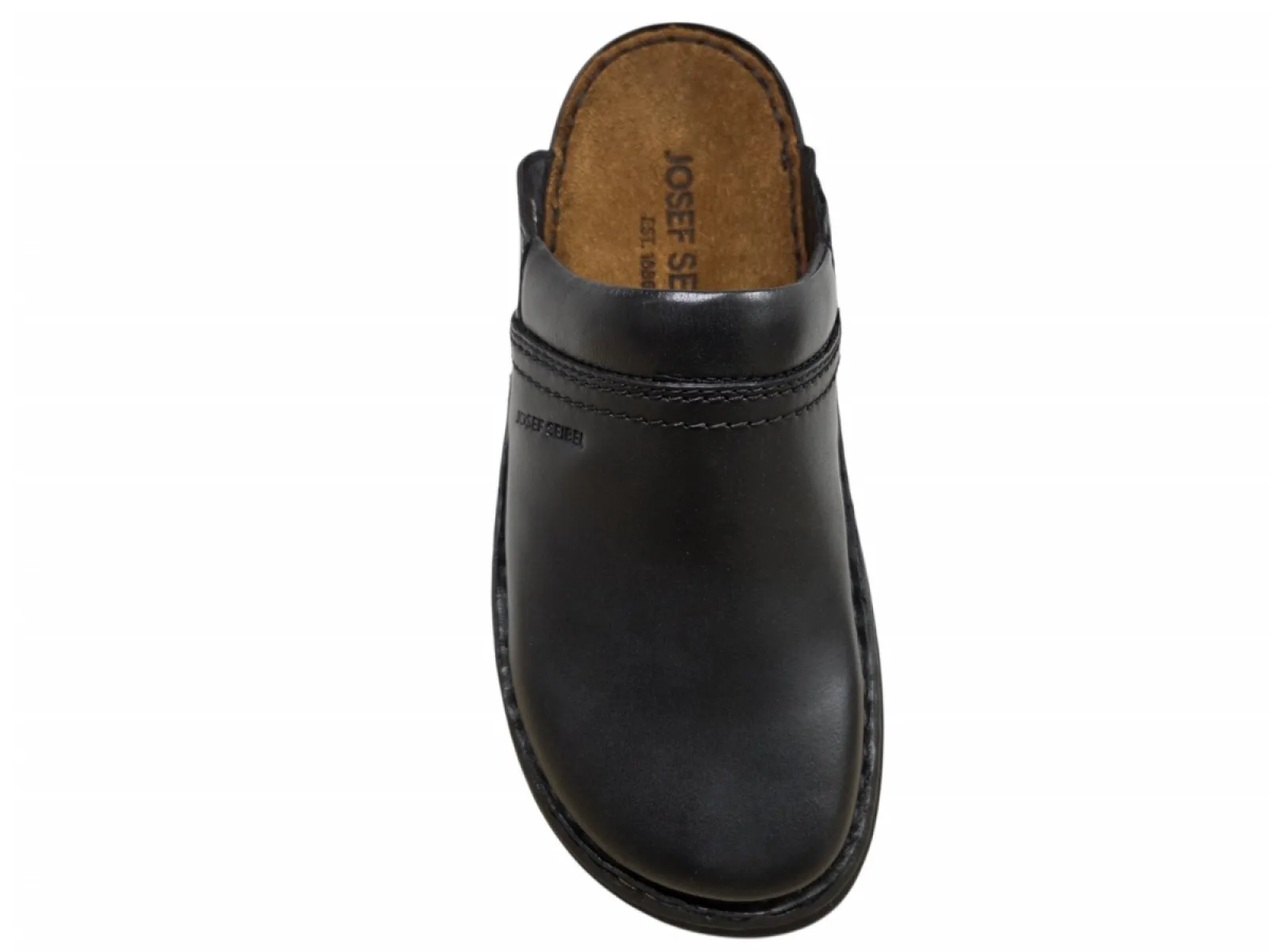 Josef Seibel Josef Seibel Max Black Pantoffel Open Muilen Zwart Leer Heren