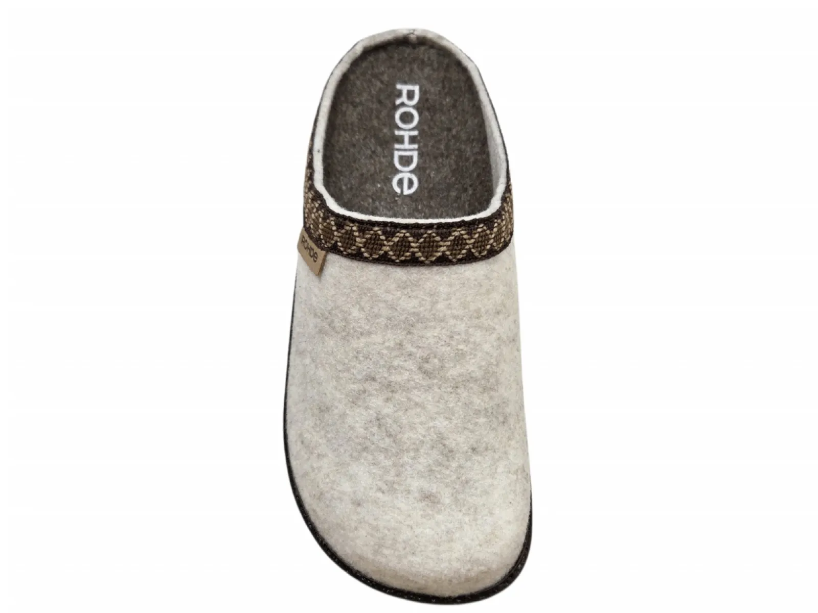 Rohde Rohde 6425 13 Pantoffel Open Sloffen Wit Vilt Dames