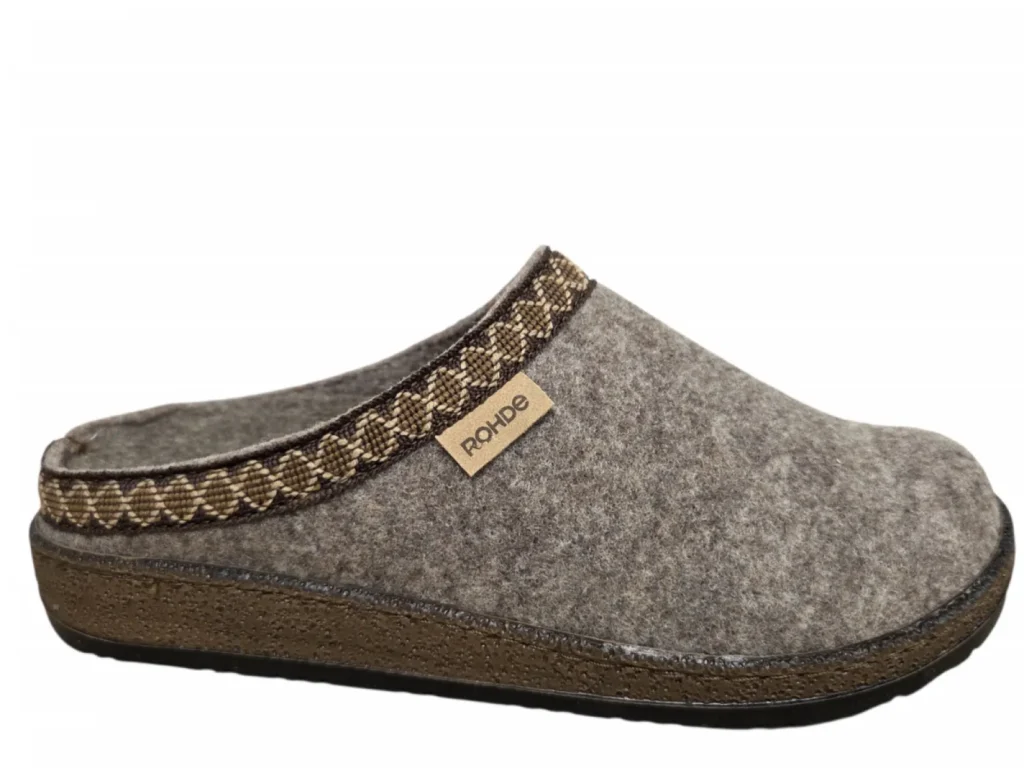 Rohde Rohde 6425 17 Pantoffels Open Sloffen Beige Vilt Dames