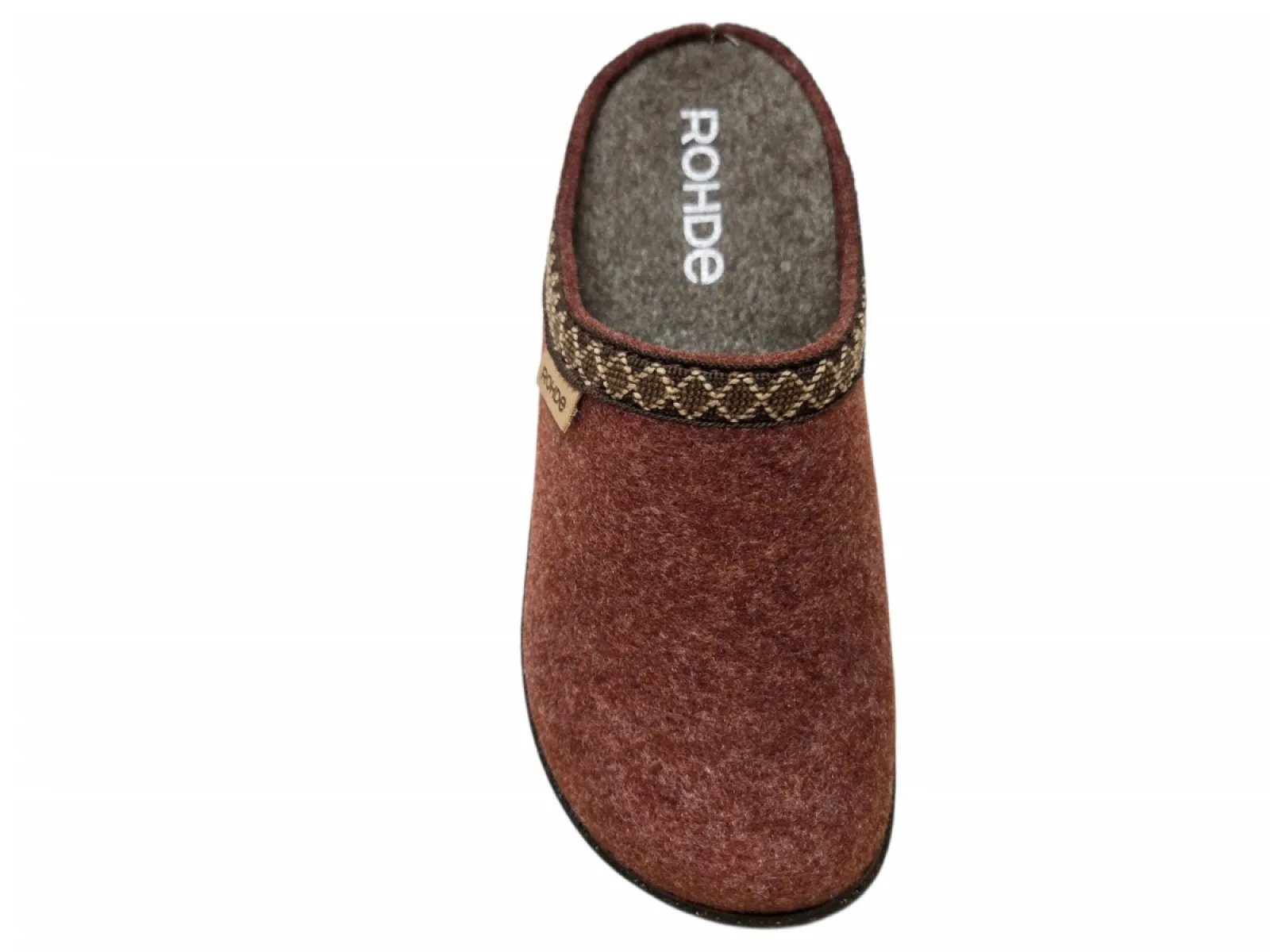 Rohde Rohde 6425 48 Pantoffel Open Sloffen Rood/Bruin textiel Dames