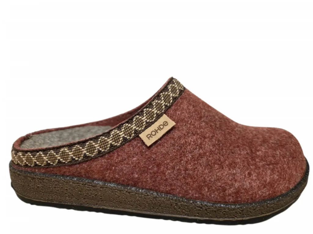 Rohde Rohde 6425 48 Pantoffel Open Sloffen Rood/Bruin textiel Dames