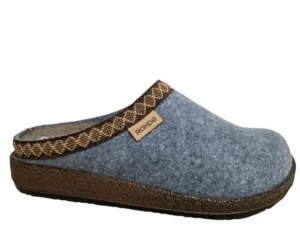 Rohde Rohde 6425 55 Pantoffels Open Sloffen Licht Blauw Vilt Dames