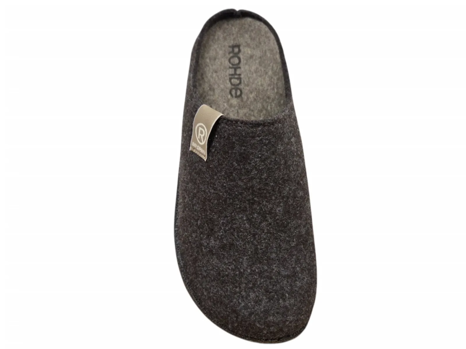 Rohde Rohde 6782 72 Pantoffel Open Hiel Bruin Vilt Heren