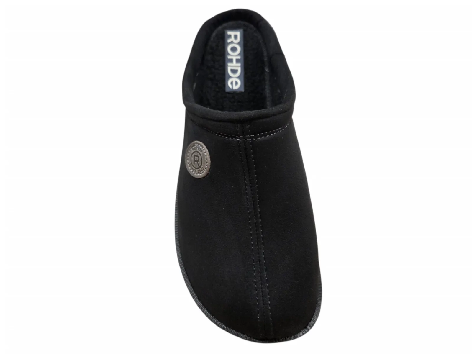 Rohde Rohde 7141 90 Pantoffel Open Sloffen Zwart Suede Heren