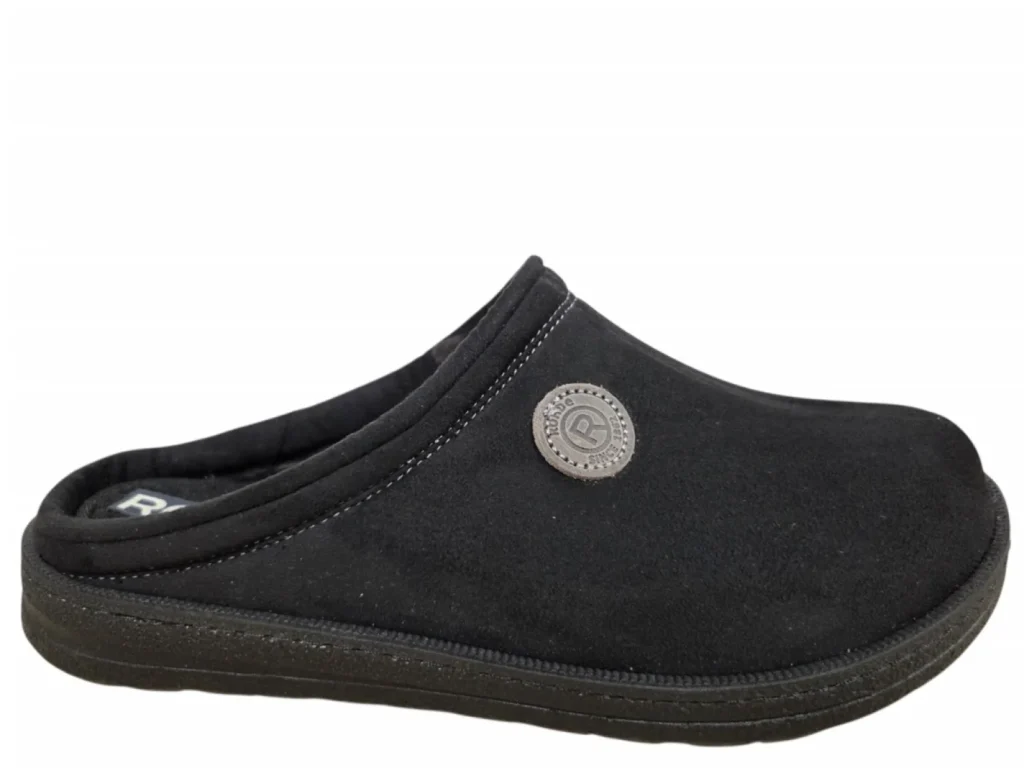 Rohde Rohde 7141 90 Pantoffel Open Sloffen Zwart Suede Heren