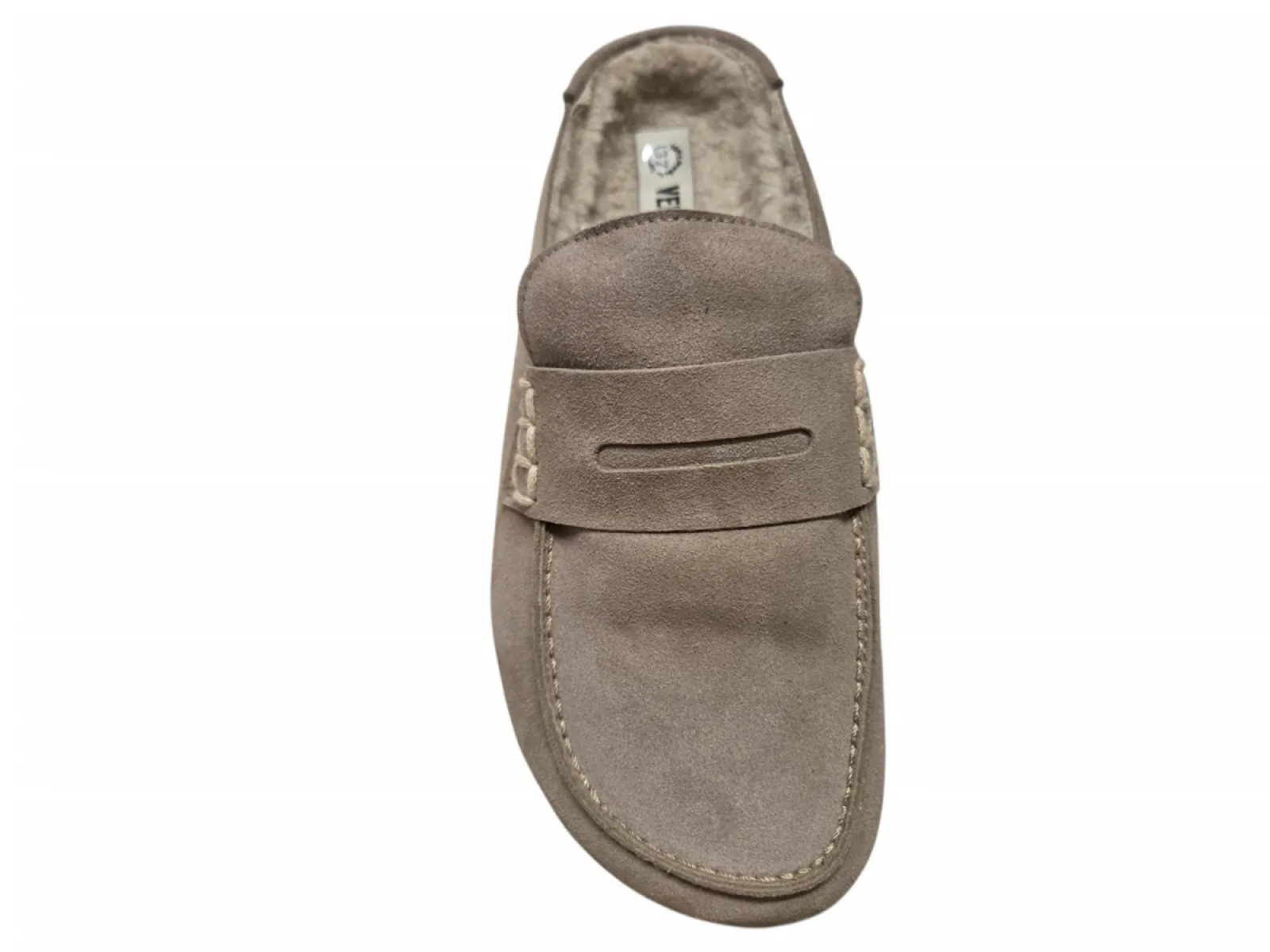 Verbenas Verbenas Movy Coccon Piedra Pantoffel Open Sloffen Beige Suede Dames