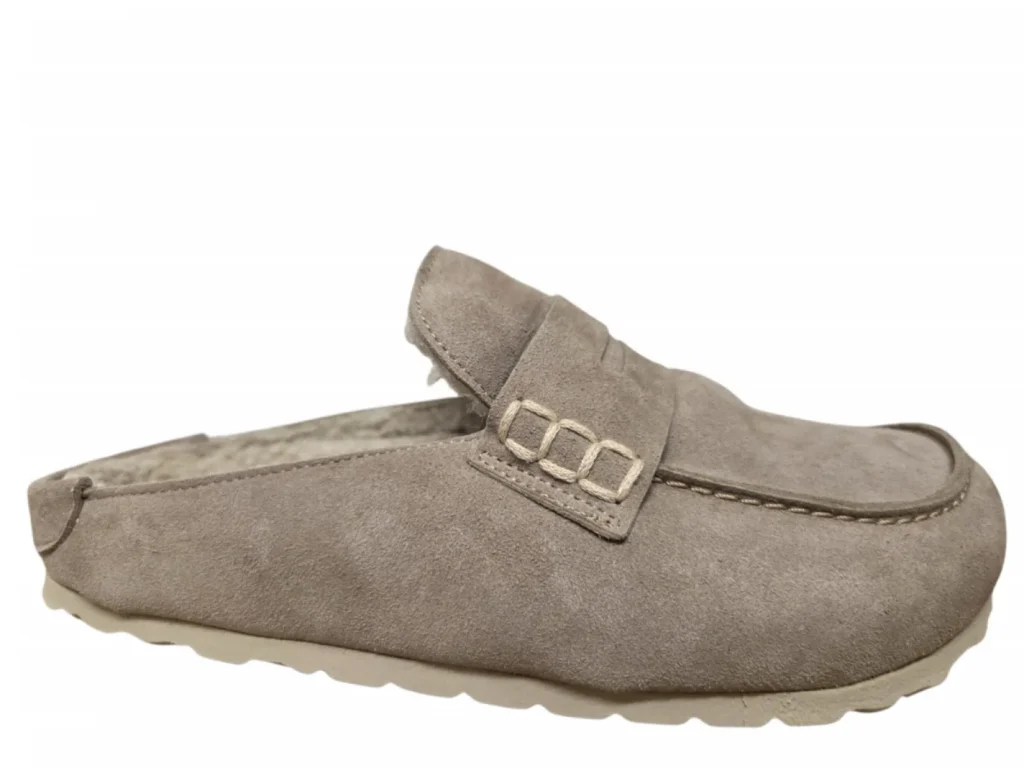 Verbenas Verbenas Movy Coccon Piedra Pantoffel Open Sloffen Beige Suede Dames
