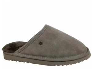 Warmbat Warmbat Classic Unisex Suede Pebble Pantoffels Open Sloffen Bruin/Grijs Suede Uniseks