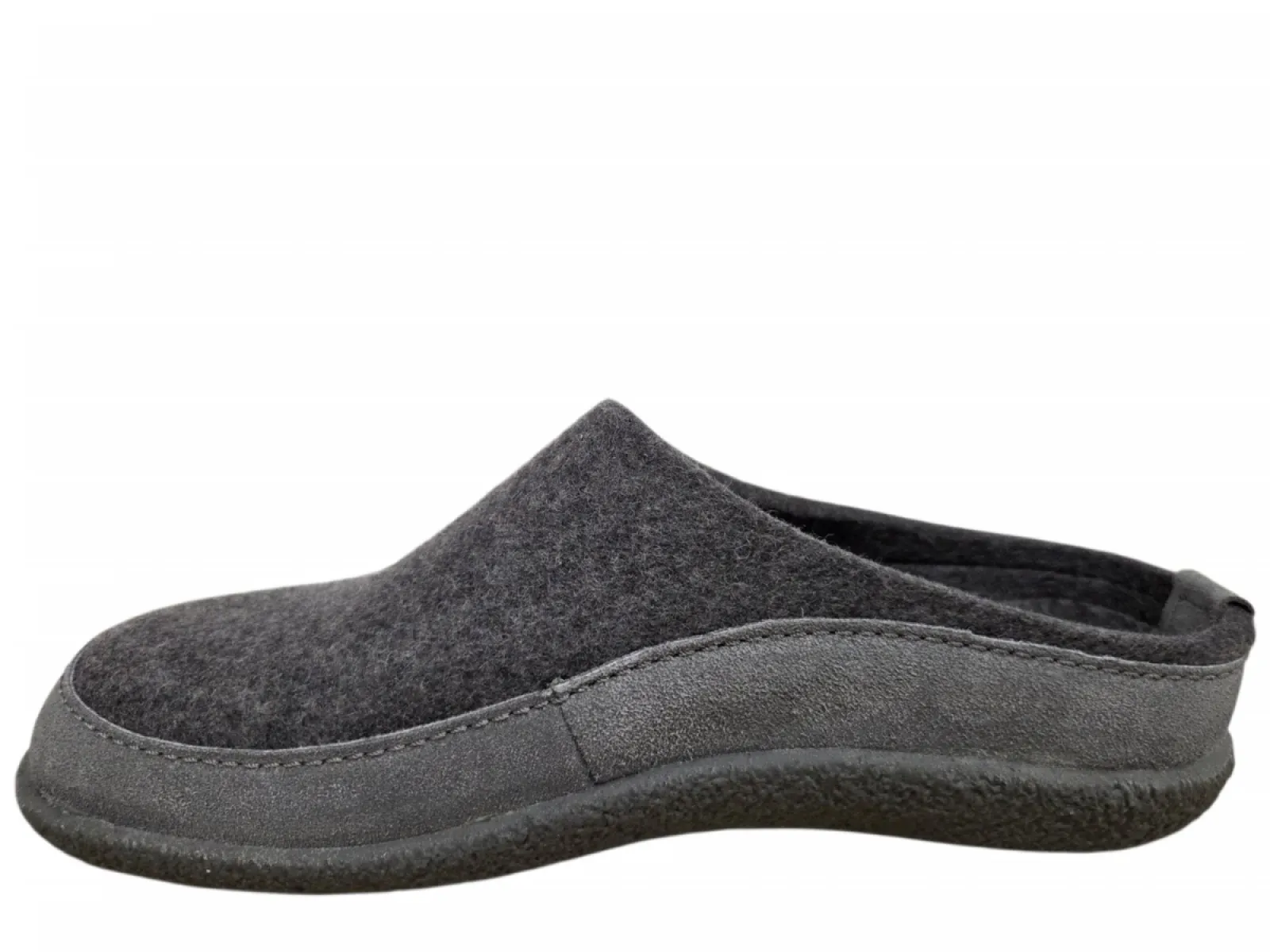 Haflinger Haflinger Blizzard Skane 004 Anthrazit Pantoffels Open Sloffen Grijs Vilt en Suede Heren