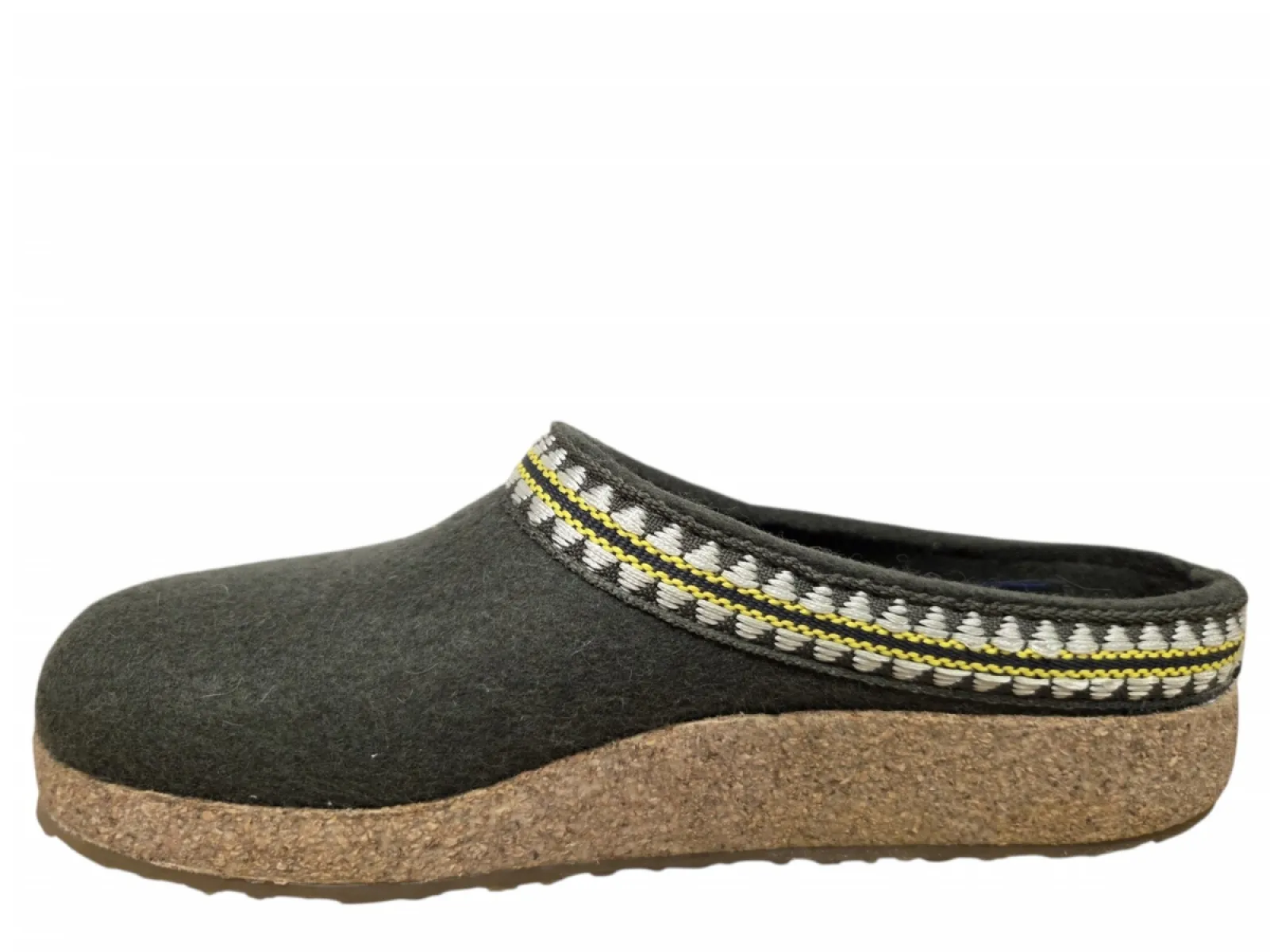 Haflinger Haflinger Grizzly Lucky 039 Mos Pantoffels Open Sloffen Groen Vilt Dames