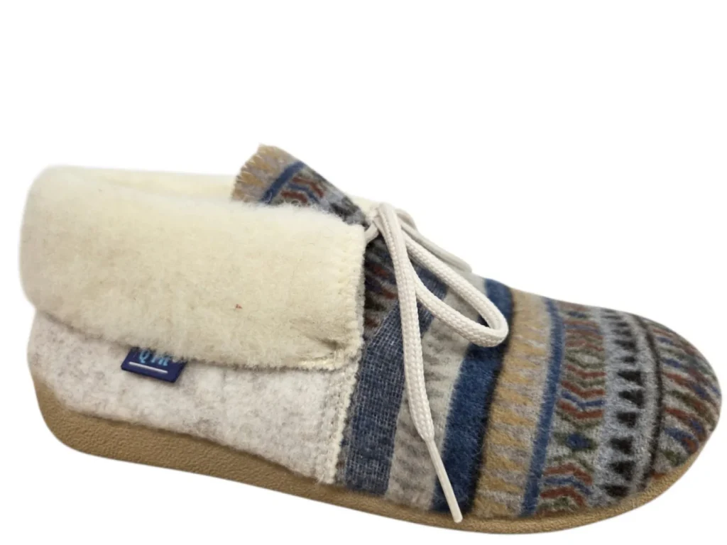 Q Fit Q Fit Eskimo Bleu Suede Pantoffels Dichte Sloffen Blauw Textiel Dames