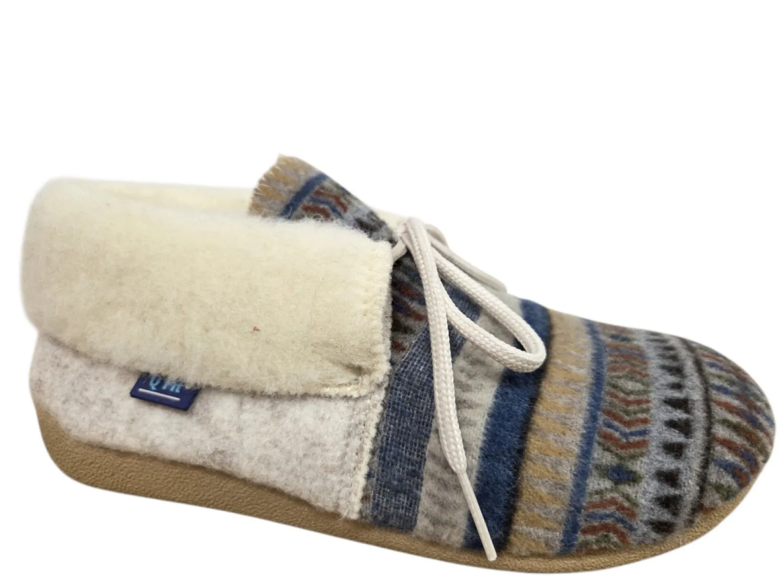 Q Fit Q Fit Eskimo Bleu Suede Pantoffels Dichte Sloffen Blauw Textiel Dames