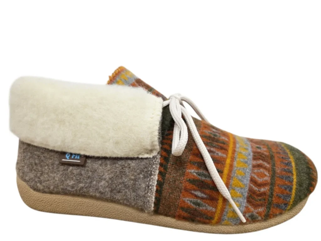 Q Fit Q Fit Eskimo Cognac Pantoffels Dichte Sloffen Cognac Textiel Dames