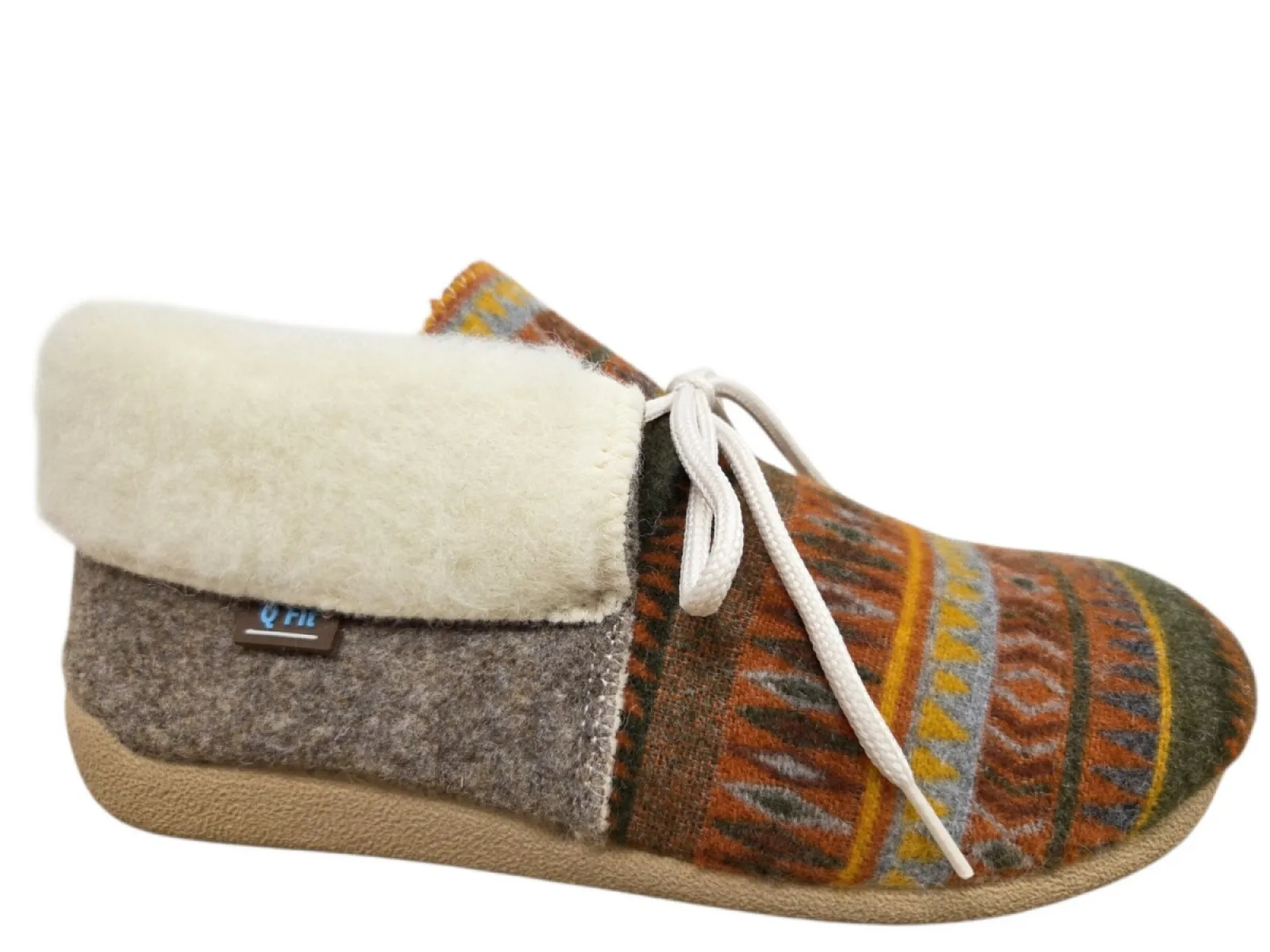 Q Fit Q Fit Eskimo Cognac Pantoffels Dichte Sloffen Cognac Textiel Dames