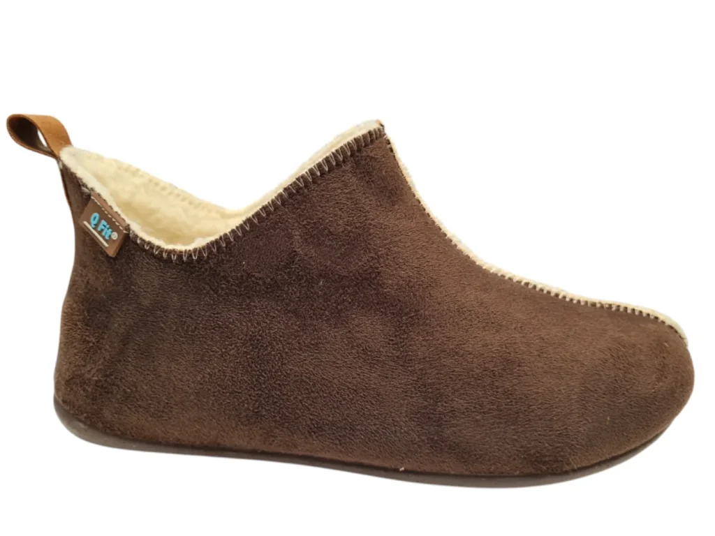 Q Fit Q Fit Madrid Suede Mocca PAntoffels Dichte Sloffen Bruin Suede Dames