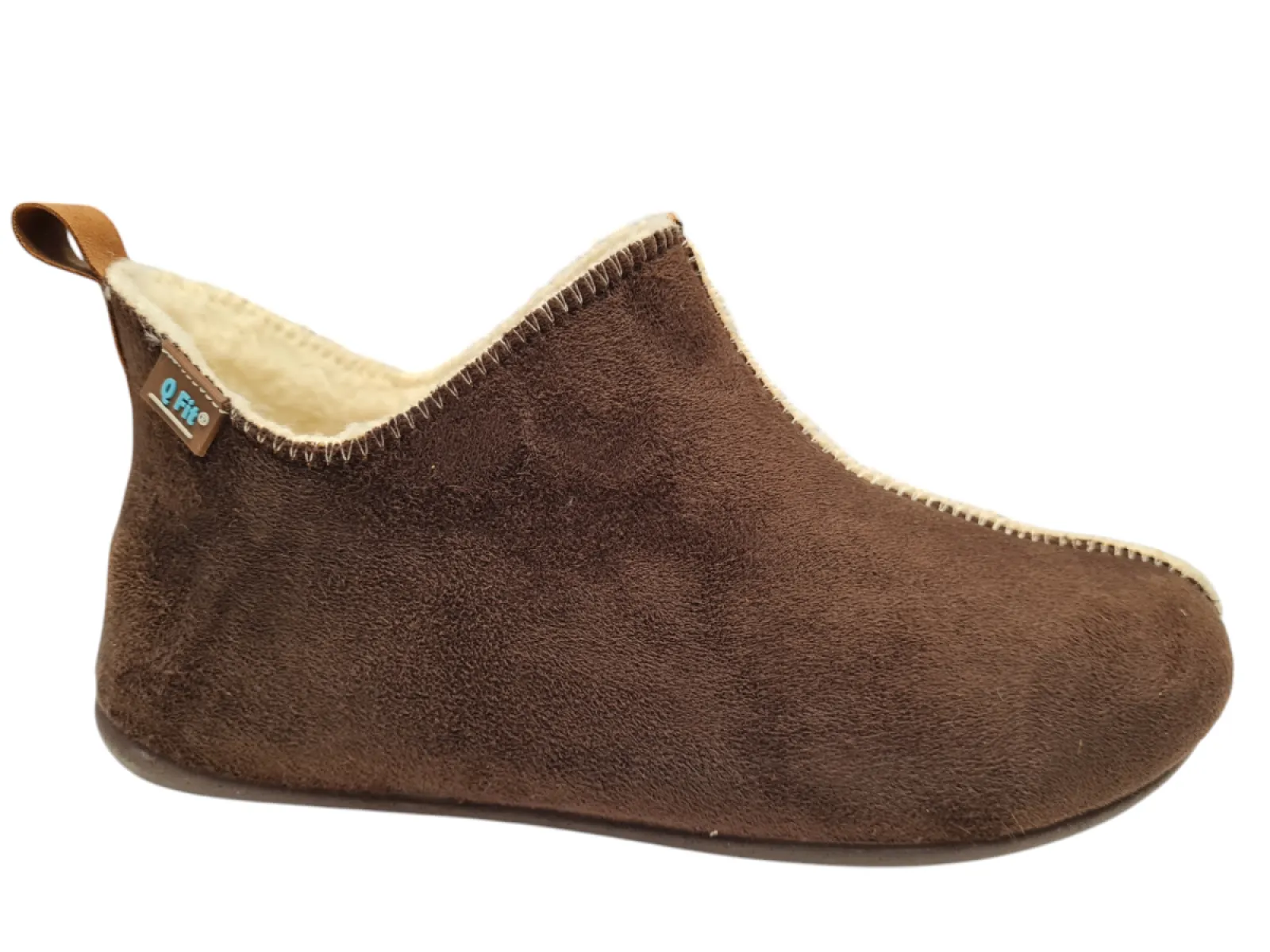 Q Fit Q Fit Madrid Suede Mocca PAntoffels Dichte Sloffen Bruin Suede Dames