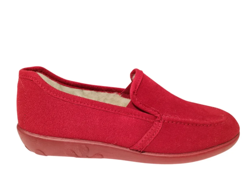 Rohde Rohde 2224 43 rode zool Pantoffels Dichte Sloffen Rood Textiel Dames