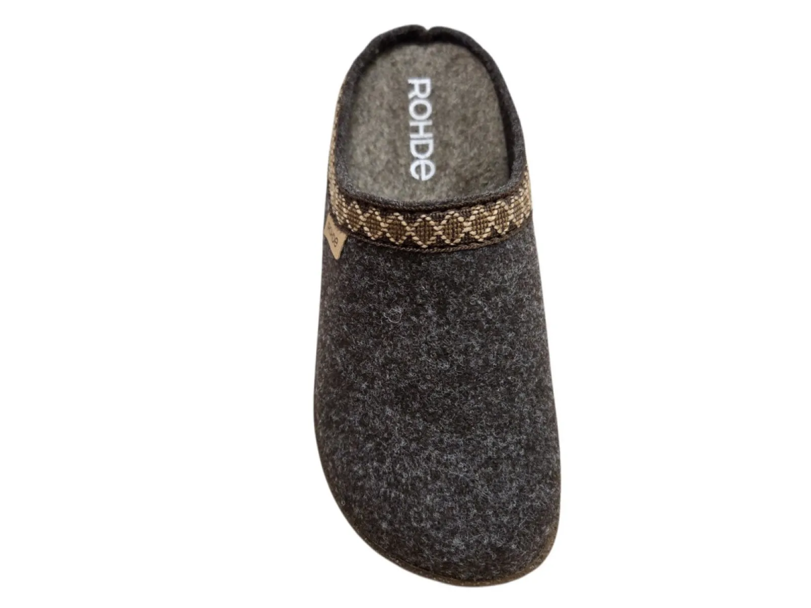 Rohde Rohde 6425 72 Pantoffels Open Sloffen Bruin Wol Dames