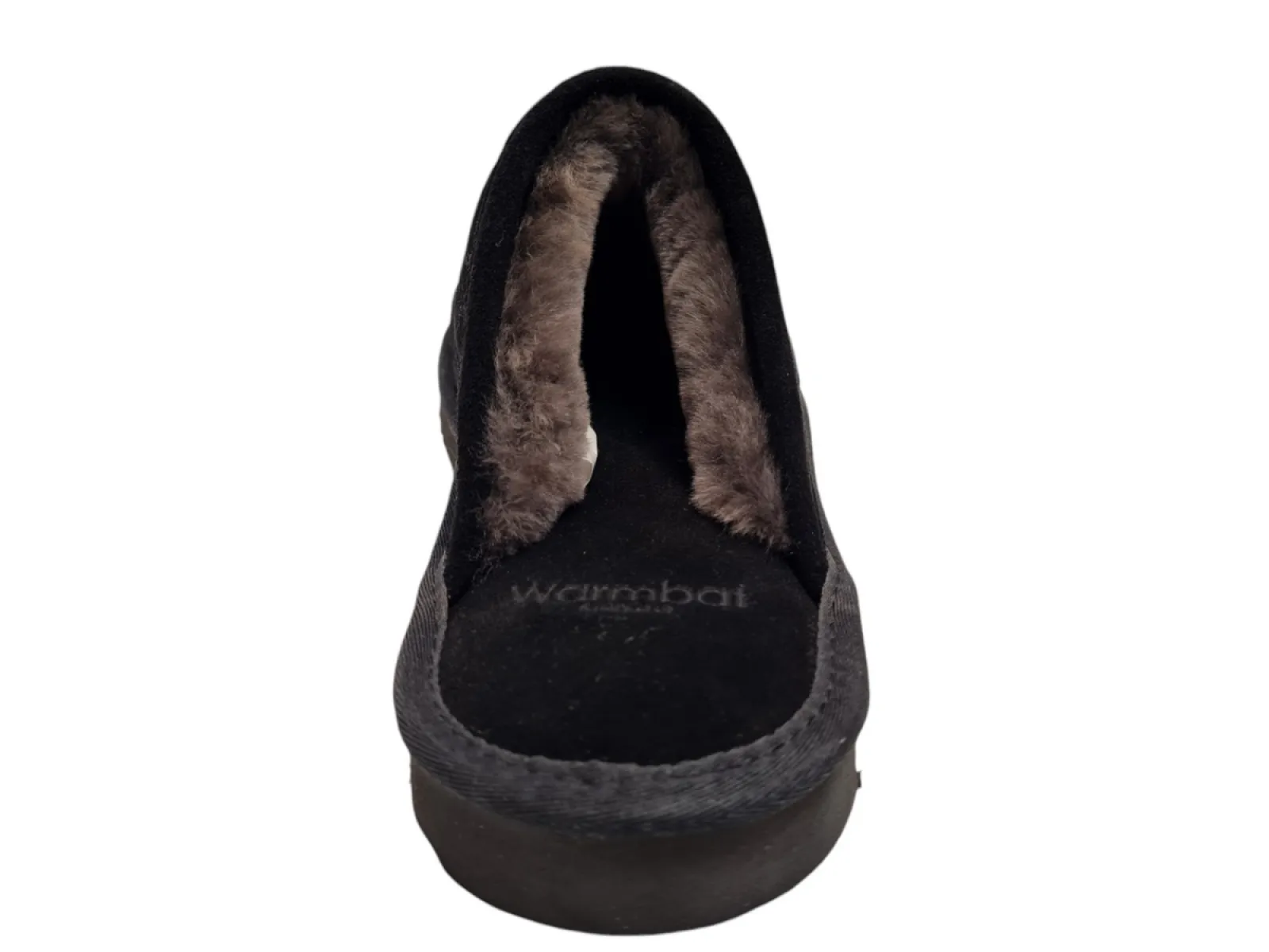 Warmbat Warmbat Cowra Men Suede Black Pantoffels Open Sloffen Zwart Suede Heren