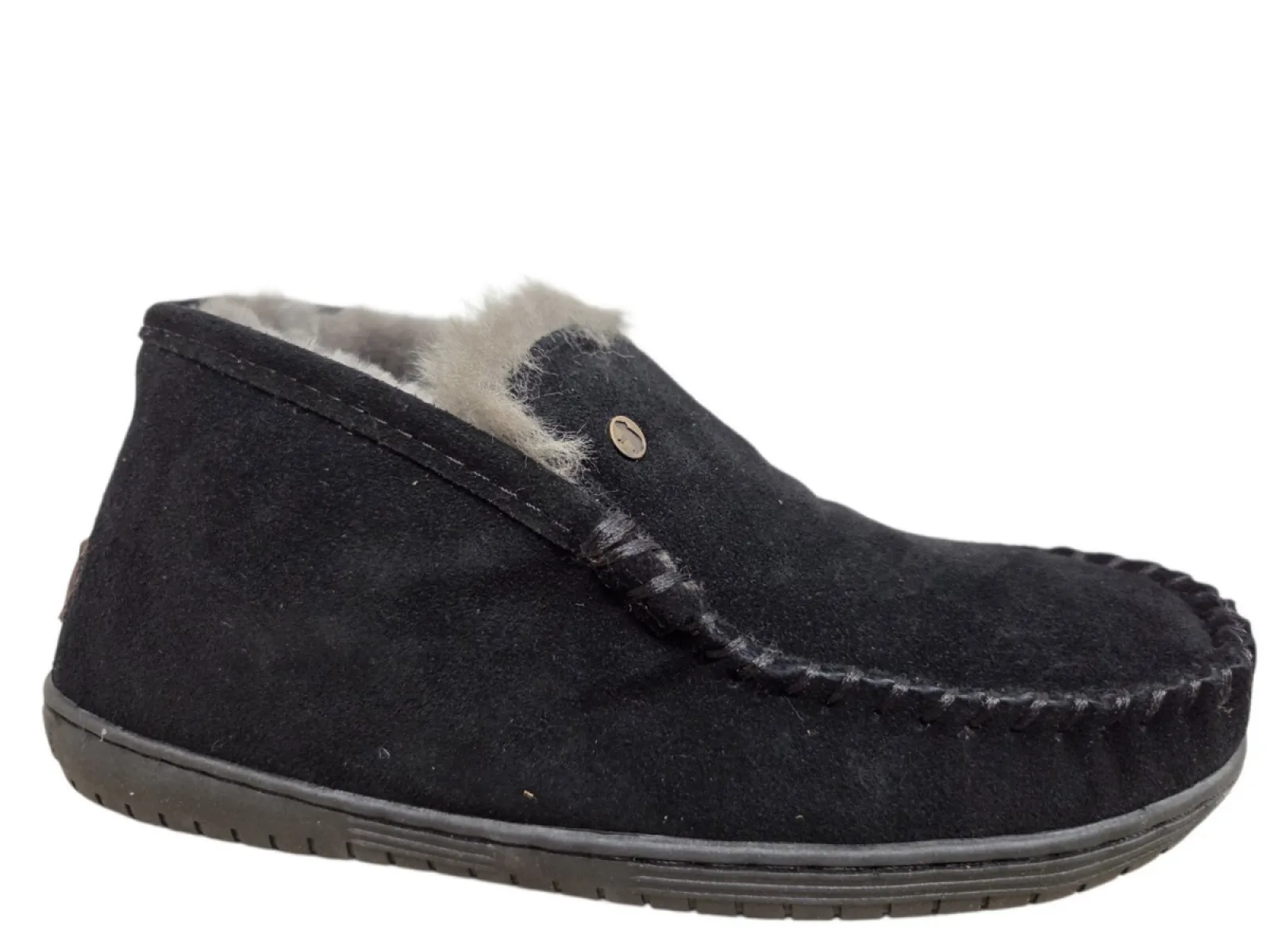 Warmbat Warmbat Rewan Men Suede Black Pantoffels Dichte Sloffen Zwart Suede Heren
